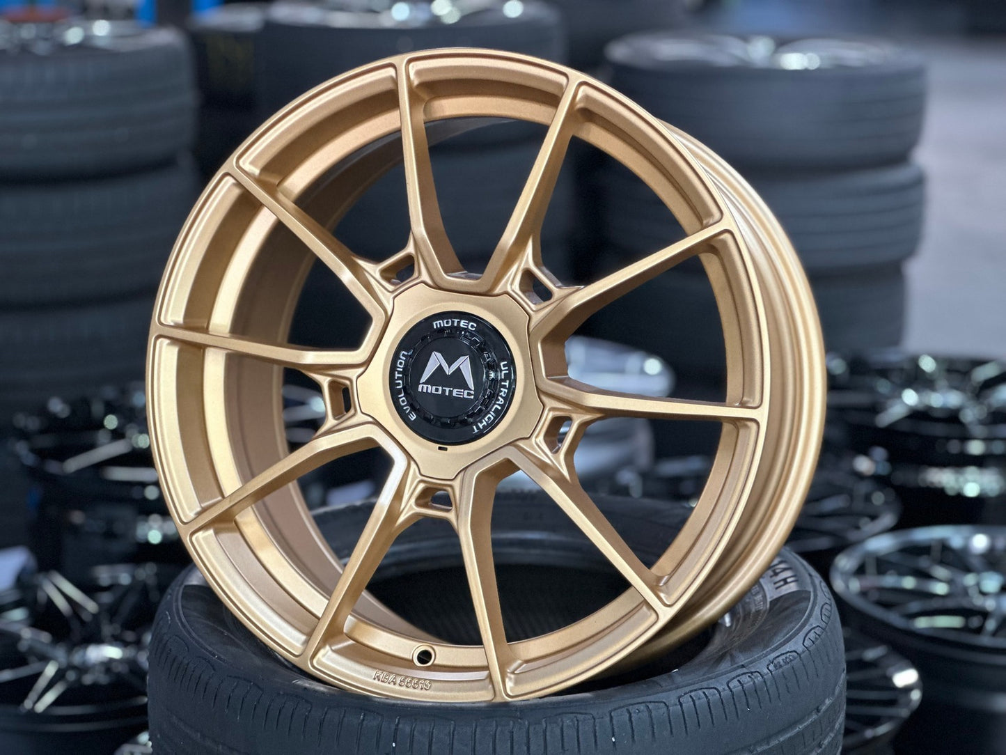New 18X8 ET45 Motec MCR5 Rim (4 wheel) Matt Gold 5X112