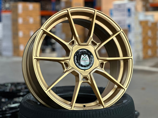 NEW 18X8 ET45 Motec MCR5 Rim (4 wheel) Matt Gold 5X112