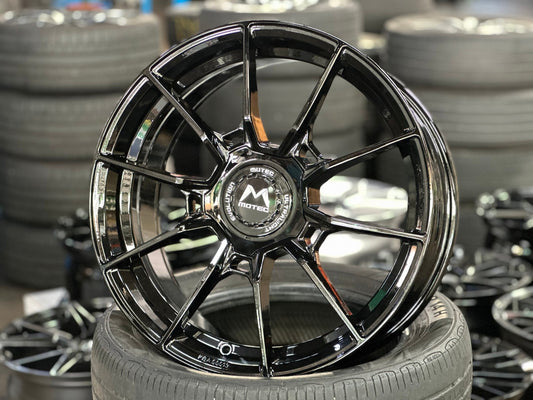 New 18X8 ET45 Motec MCR5 Rim (4 wheel) Gloss Black 5X112