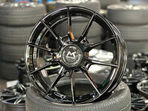 New 18X8 ET45 Motec MCR5 Rim (4 wheel) Gloss Black 5X112