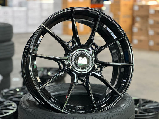 NEW 18X8 ET45 Motec MCR5 Rim (4 wheel) Gloss Black 5X112
