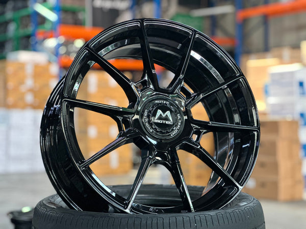 New 18X8 ET45 Motec MCR5 Rim (4 wheel) Gloss Black 5X112