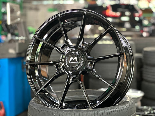 New 19X8.5 ET45 Motec MCR5 Rim (4 wheel) Gloss Black 5X108