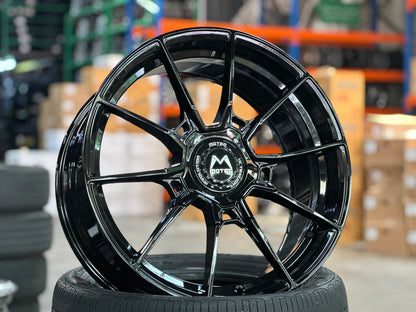 New 19X8.5 ET45 Motec MCR5 Rim (4 wheel) Gloss Black 5X108