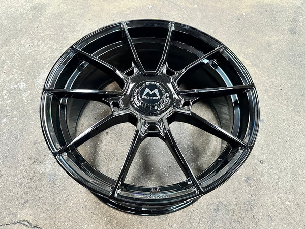 New 19X8.5 ET45 Motec MCR5 Rim (4 wheel) Gloss Black 5X108