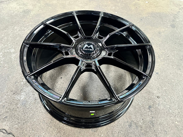 New 19X8.5 ET45 Motec MCR5 Rim (4 wheel) Gloss Black 5X108