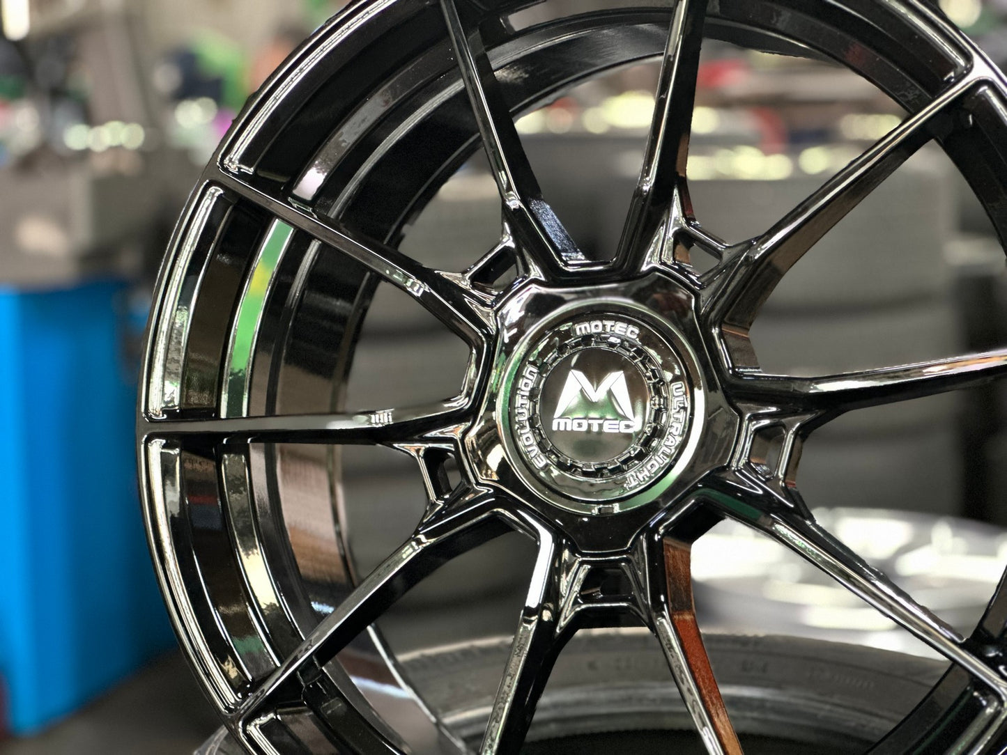 New 19X8.5 ET45 Motec MCR5 Rim (4 wheel) Gloss Black 5X108