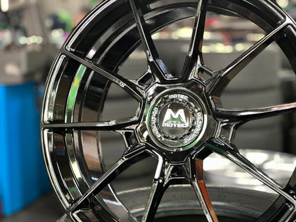 New 19X8.5 ET45 Motec MCR5 Rim (4 wheel) Gloss Black 5X108