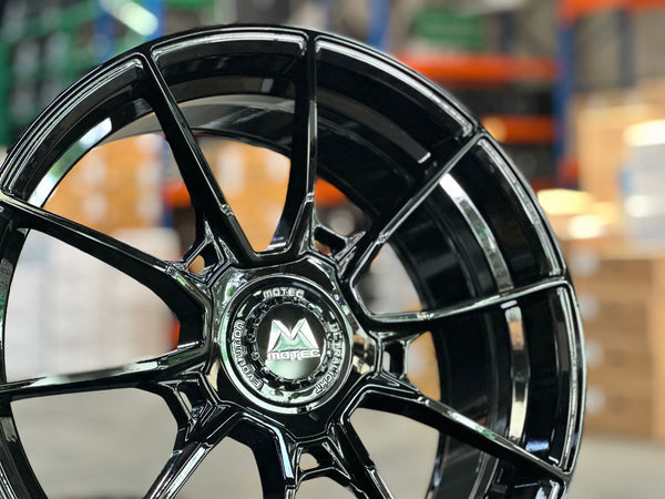 New 19X8.5 ET45 Motec MCR5 Rim (4 wheel) Gloss Black 5X108