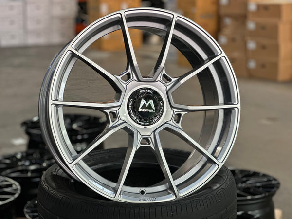 New 19X8.5 ET43 Motec MCR5 Rim (4 wheel) Gloss Gunmetal 5X112