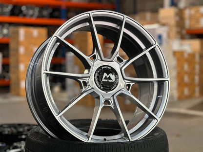 New 19X8.5 ET43 Motec MCR5 Rim (4 wheel) Gloss Gunmetal 5X112