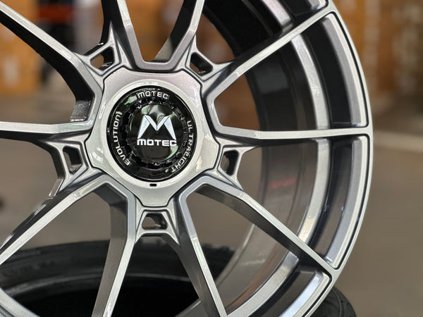 New 19X8.5 ET43 Motec MCR5 Rim (4 wheel) Gloss Gunmetal 5X112