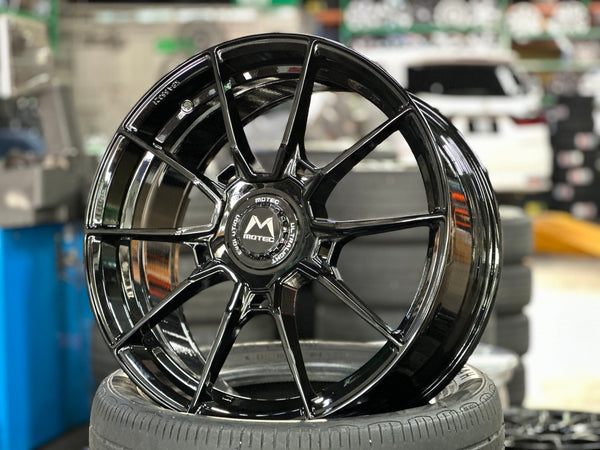 New 19X8.5 ET43 Motec MCR5 Rim (4 wheel) Gloss Black 5X112