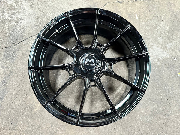 New 19X8.5 ET43 Motec MCR5 Rim (4 wheel) Gloss Black 5X112