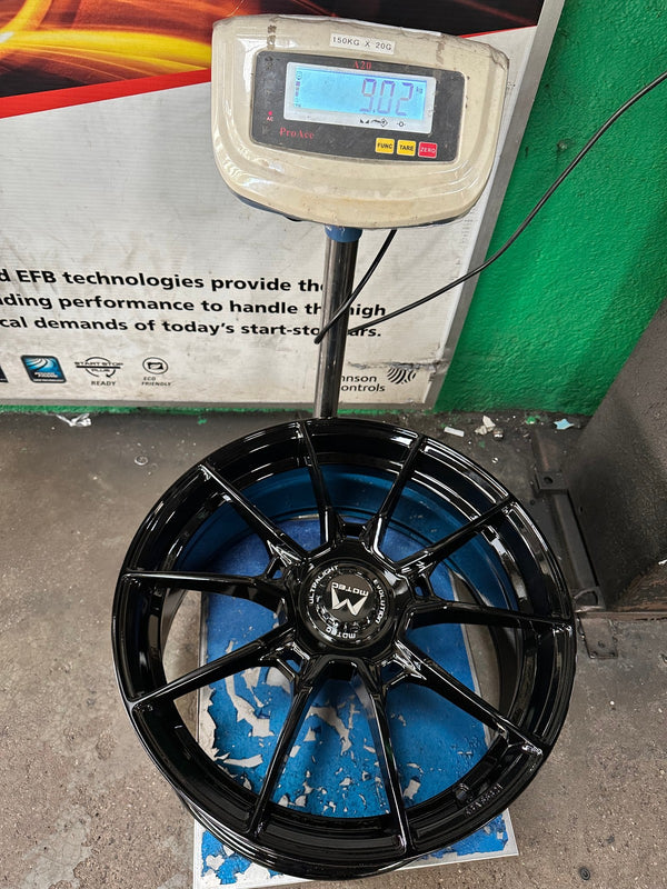 New 19X8.5 ET43 Motec MCR5 Rim (4 wheel) Gloss Black 5X112