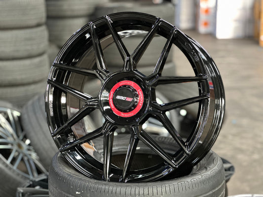 New 19X8.5 ET45 Motec MCT1 Rim (4 wheel) Gloss Black 5X112