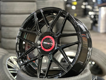 New 19X8.5 ET45 Motec MCT1 Rim (4 wheel) Gloss Black 5X112