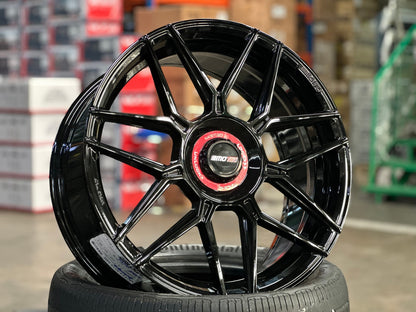 New 19X8.5 ET45 Motec MCT1 Rim (4 wheel) Gloss Black 5X112