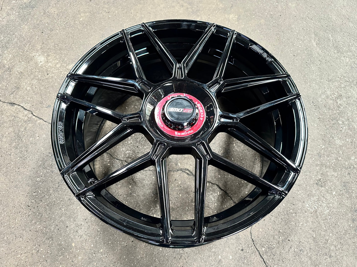 New 19X8.5 ET45 Motec MCT1 Rim (4 wheel) Gloss Black 5X112