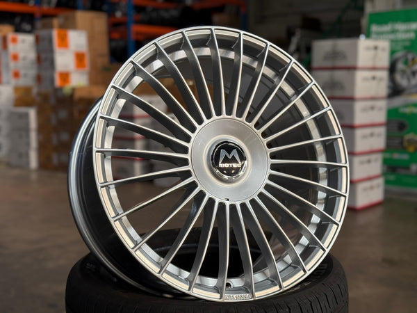 New 19X8.5 ET30 Motec MCT1 Rim (4 wheel) Gloss Silver 5X120
