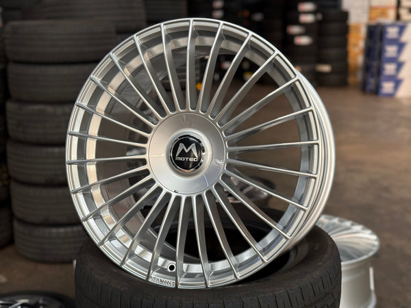 New 19X8.5 ET43 Motec MCT1 Rim (4 wheel) Gloss Silver 5X112