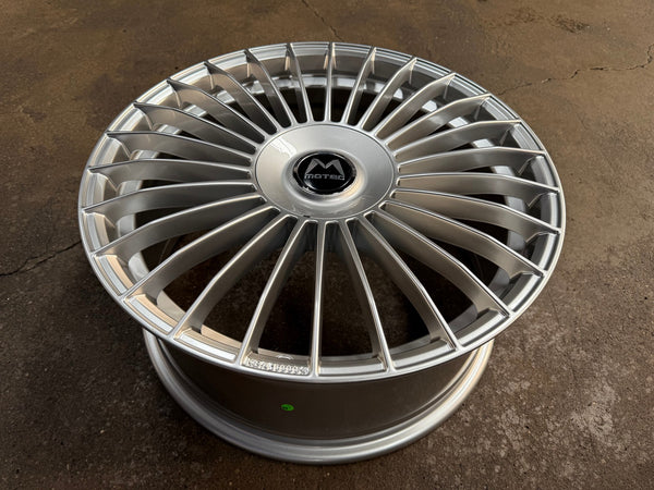 New 19X8.5 ET43 Motec MCT1 Rim (4 wheel) Gloss Silver 5X120