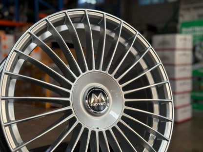 New 19X8.5 ET43 Motec MCT1 Rim (4 wheel) Gloss Silver 5X112