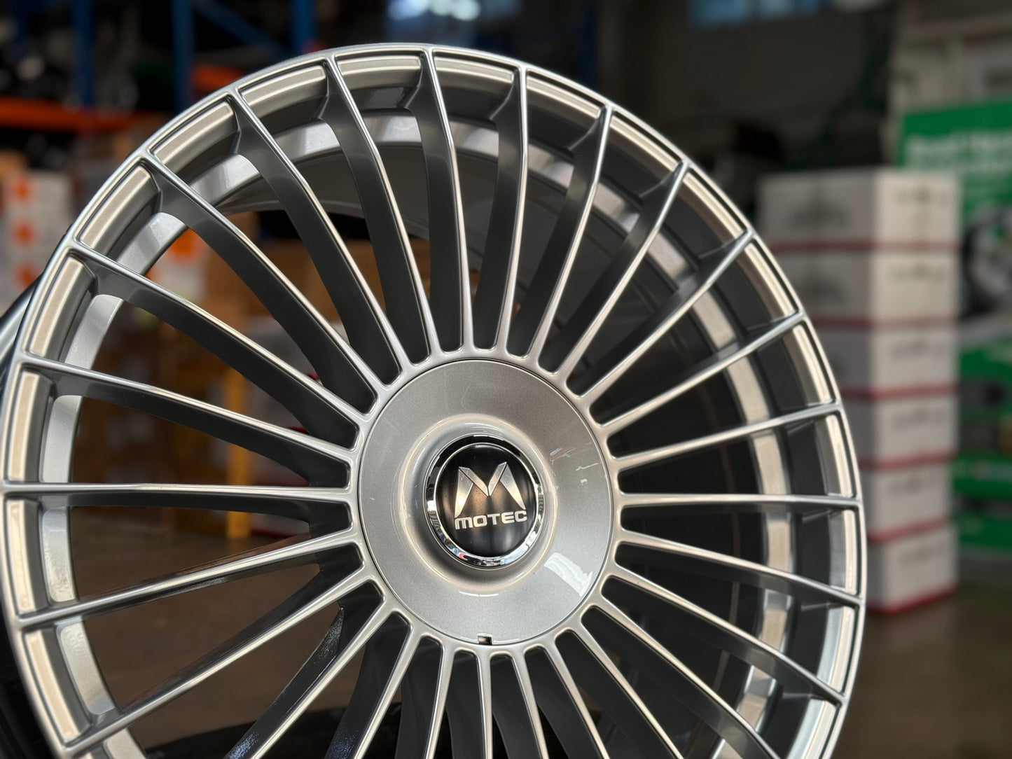 New 19X8.5 ET43 Motec MCT1 Rim (4 wheel) Gloss Silver 5X120