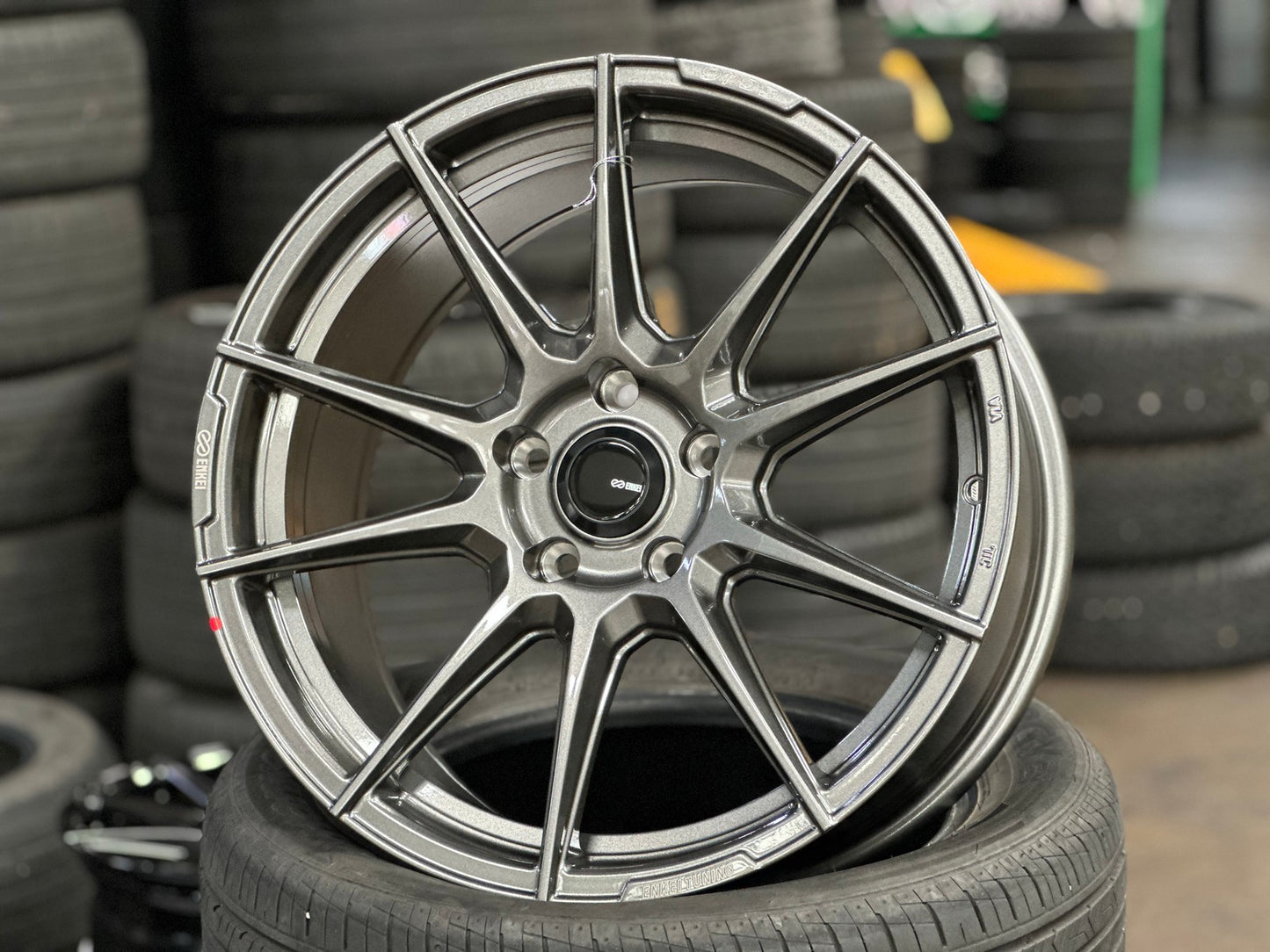 New 18X8.5 ET40 Enkei SC46 Rim (4 wheel) Gloss Gunmetal 5X114.3