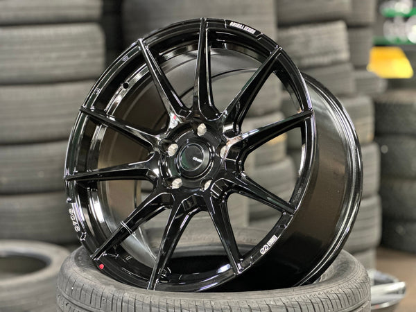 New 18X8.5 ET40 Enkei SC46 Rim (4 wheel) Gloss Black 5X114.3