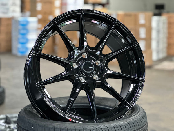 New 18X8.5 ET40 Enkei SC46 Rim (4 wheel) Gloss Black 5X114.3