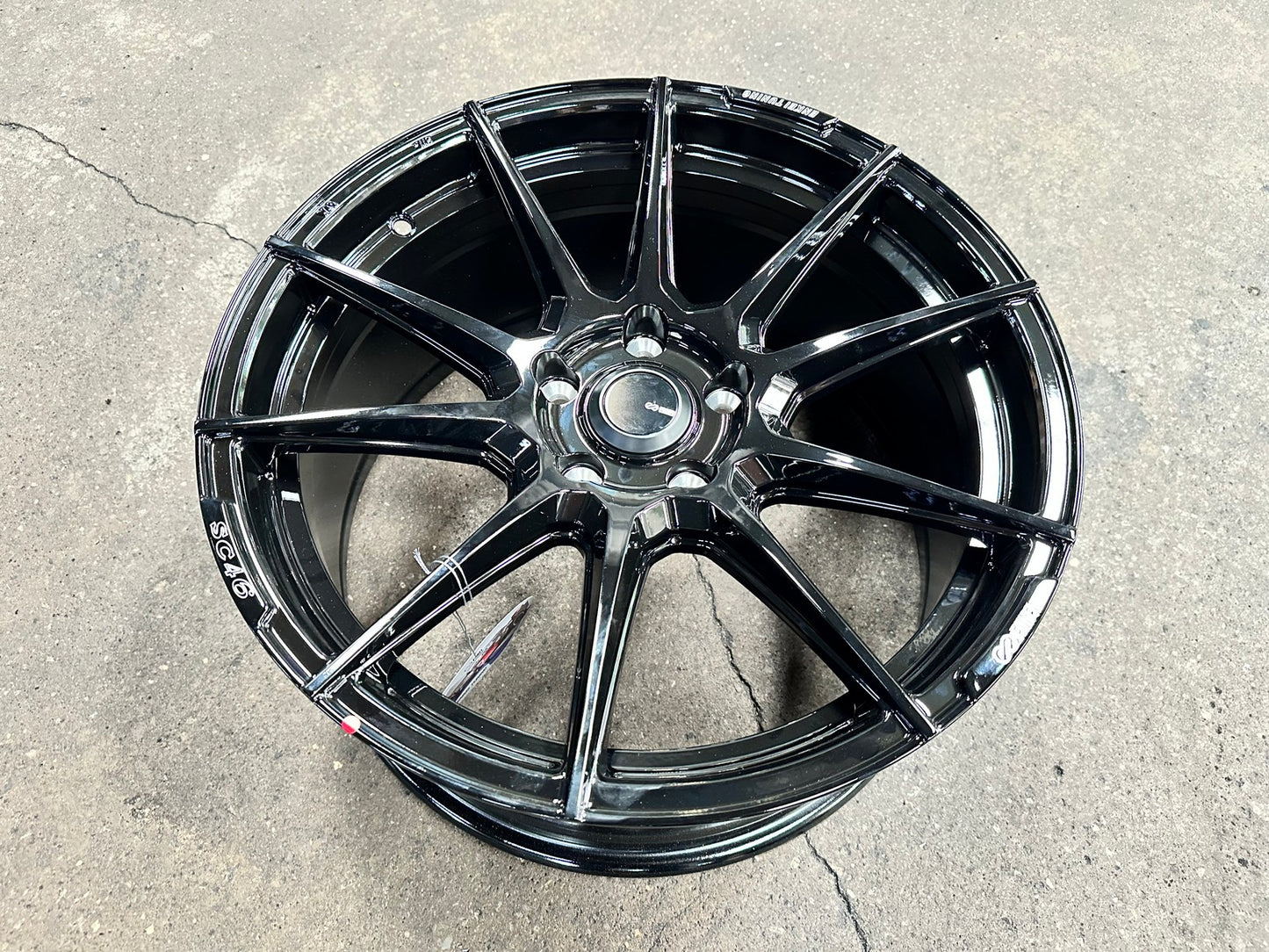 New 18X8.5 ET40 Enkei SC46 Rim (4 wheel) Gloss Black 5X114.3