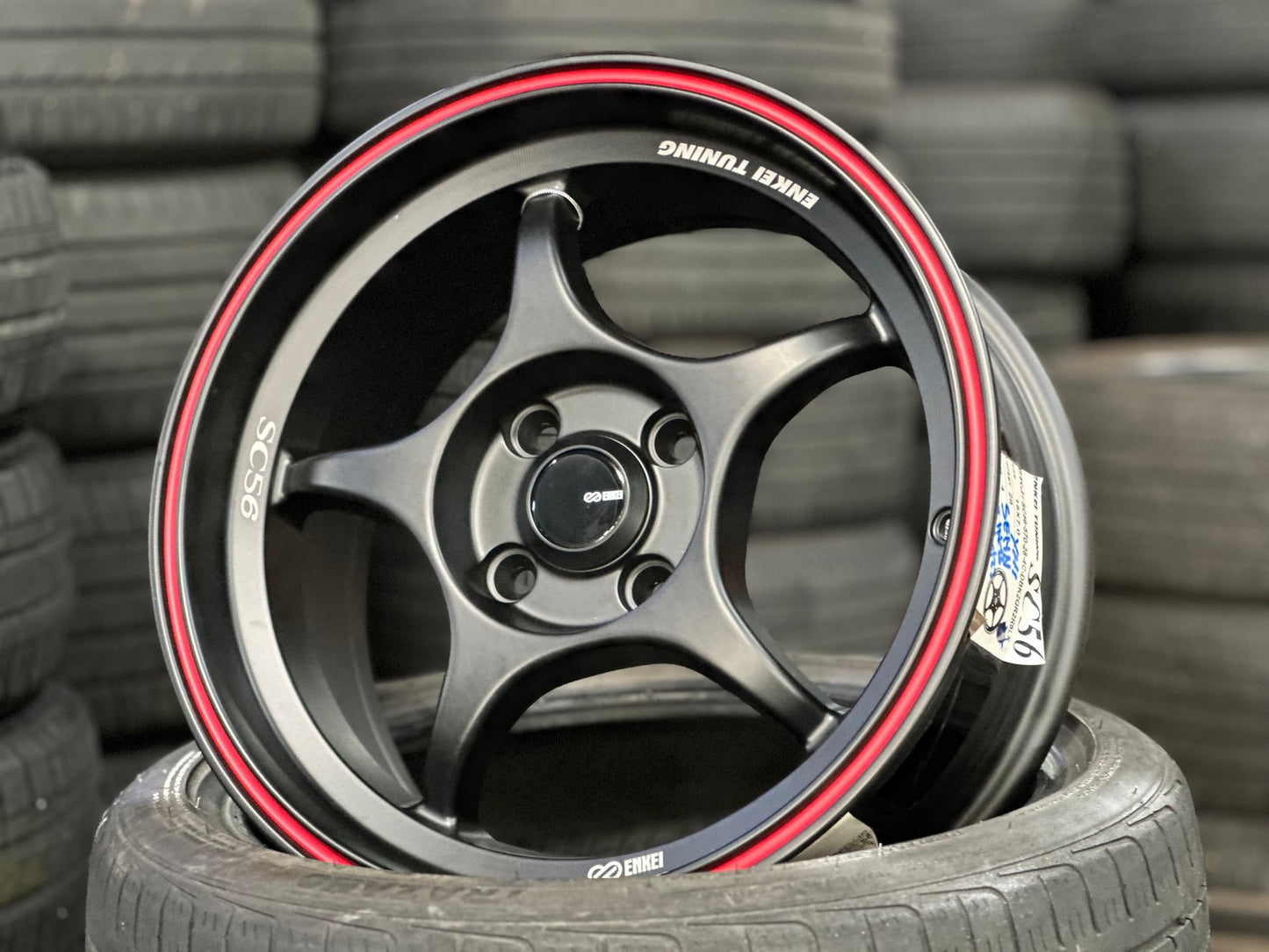 New 15X7 ET28 Enkei SC56 Rim (4 wheel) Matt Black 4X100