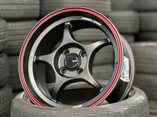 New 15X7 ET28 Enkei SC56 Rim (4 wheel) Matt Black 4X100