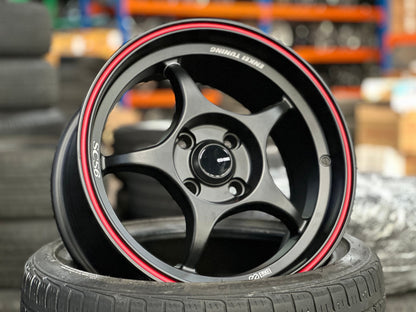 New 15X7 ET28 Enkei SC56 Rim (4 wheel) Matt Black 4X100