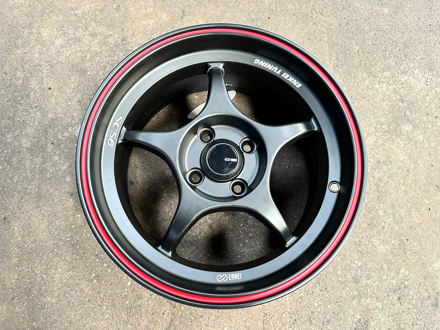 New 15X7 ET28 Enkei SC56 Rim (4 wheel) Matt Black 4X100