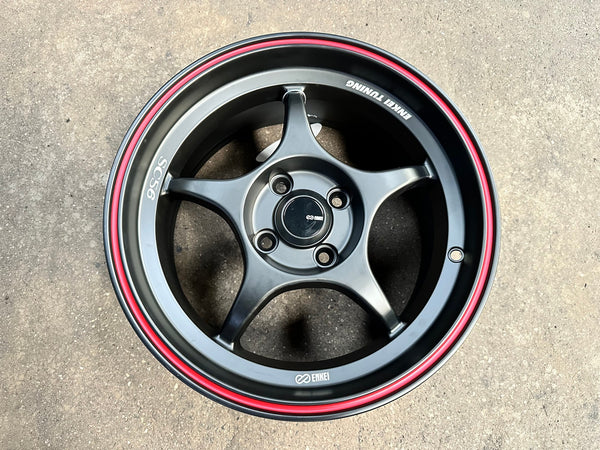 New 15X7 ET28 Enkei SC56 Rim (4 wheel) Matt Black 4X100