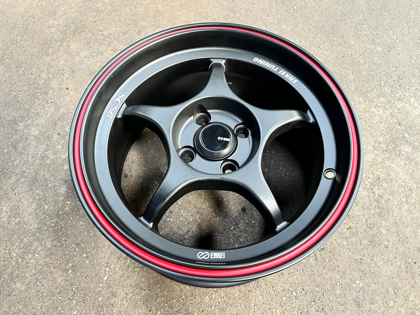 New 15X7 ET28 Enkei SC56 Rim (4 wheel) Matt Black 4X100