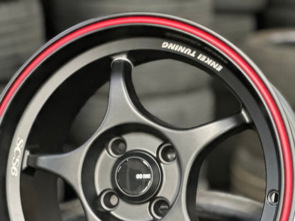 New 15X7 ET28 Enkei SC56 Rim (4 wheel) Matt Black 4X100