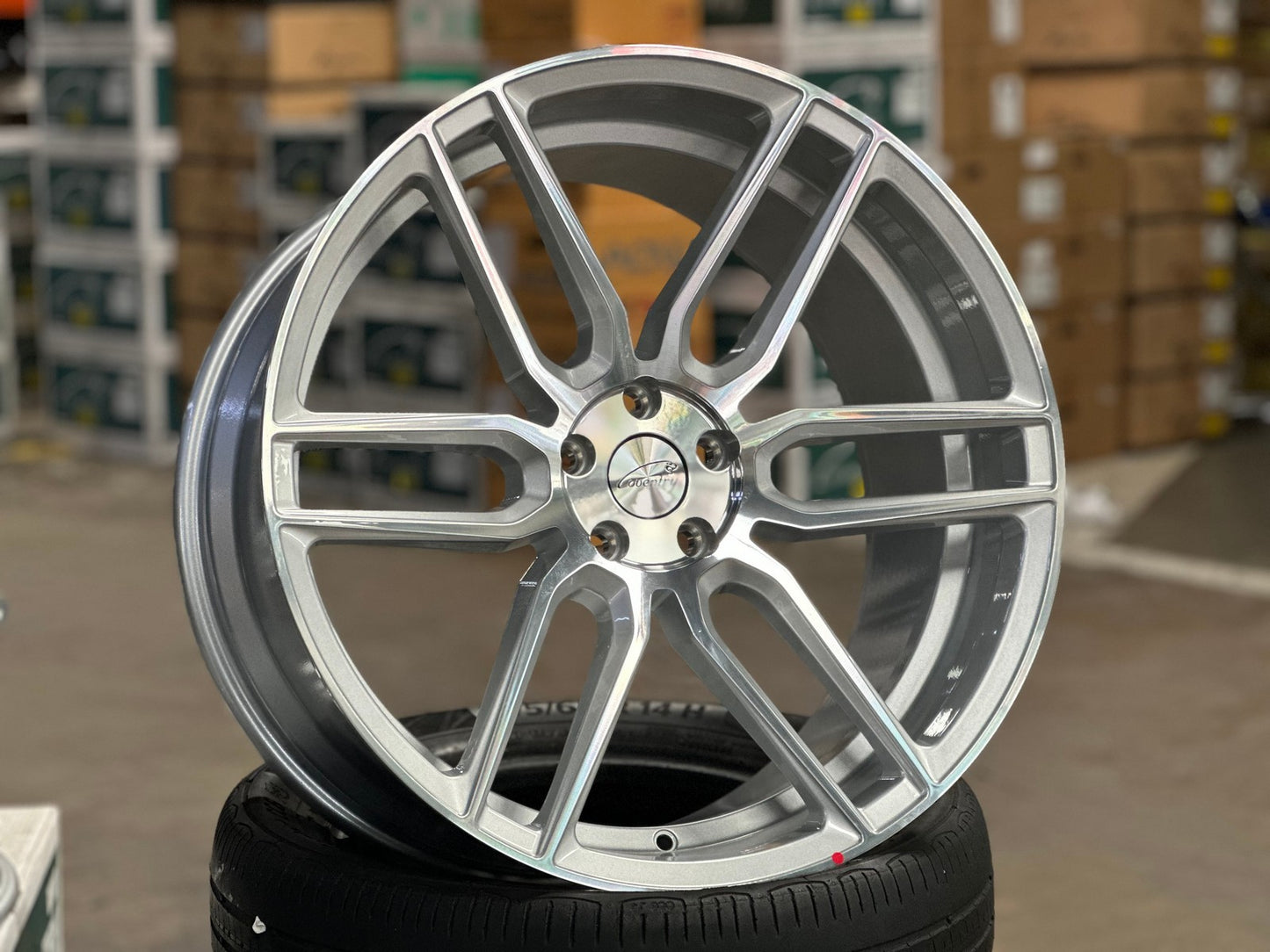 New 21X10.5 ET42 TSW Conventry Dale Rim (4 wheel) Gloss Silver 5X108