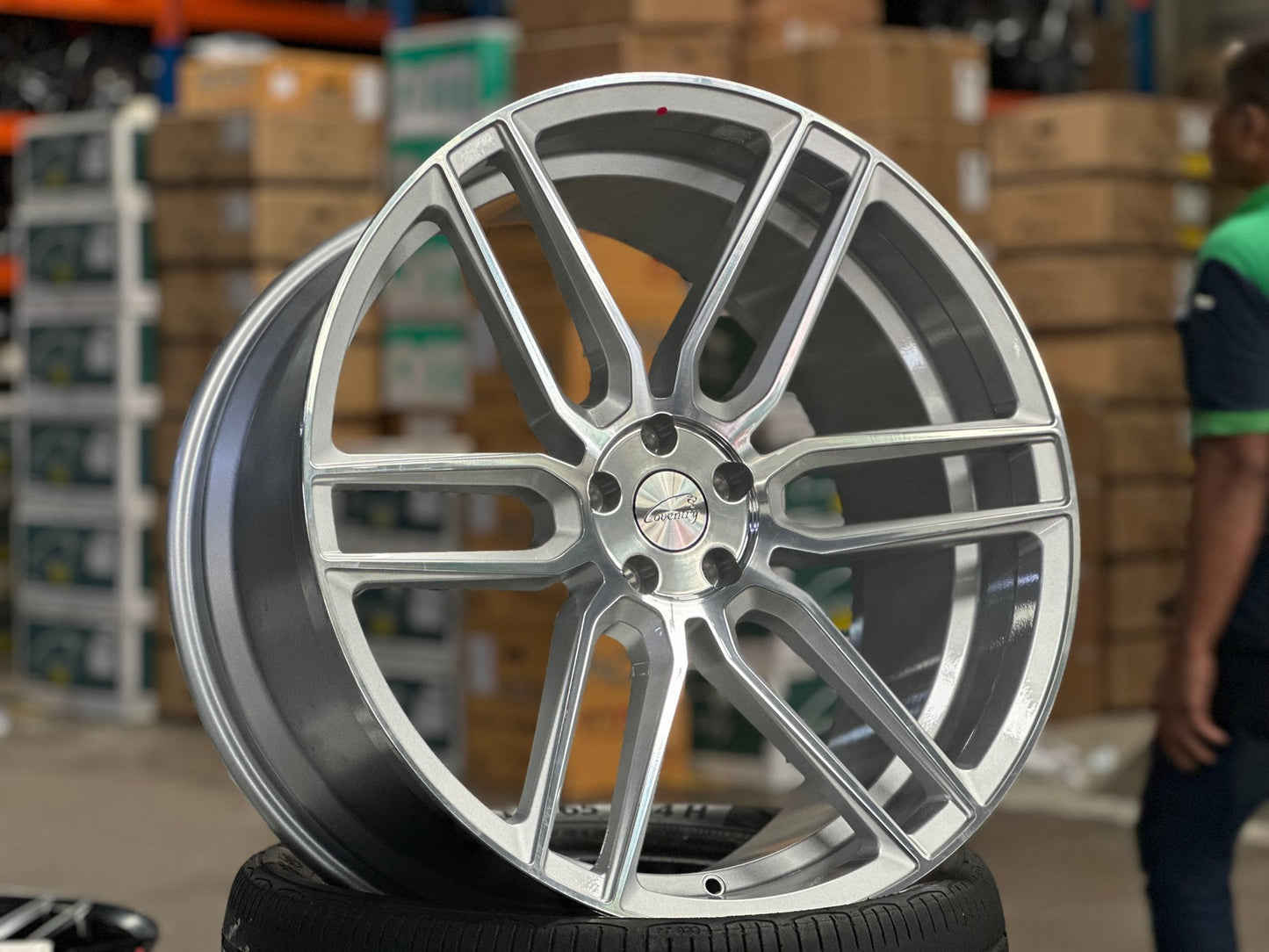 New 22X10.5 ET42 TSW Conventry Dale Rim (4 wheel) Gloss Silver 5X108