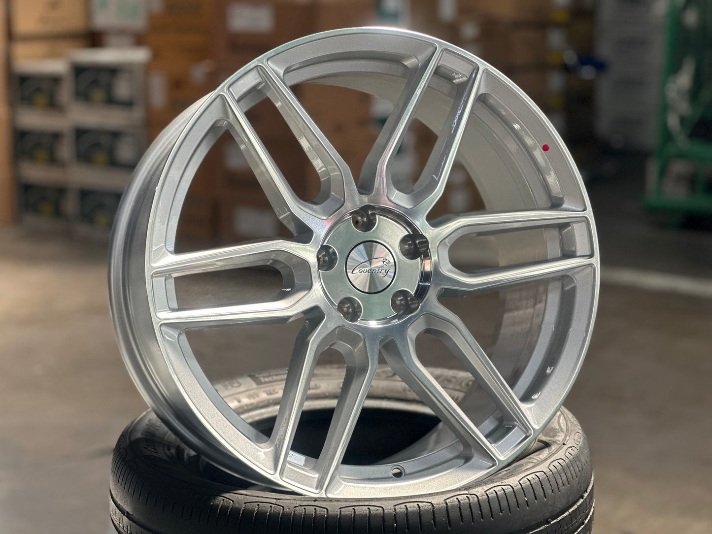 New 19X8.5 ET35 TSW Conventry Dale Rim (4 wheel) Gloss Silver 5X108