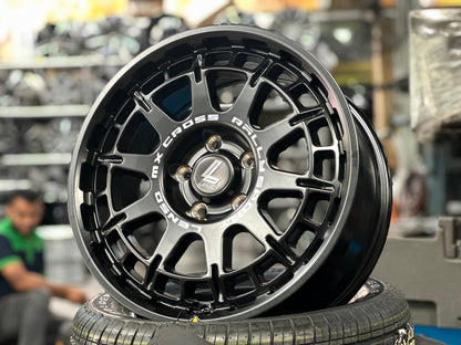 New 17X7.5 ET40 Lenso MX Ebola Rim (4 wheel) Matt Black 5X114.3