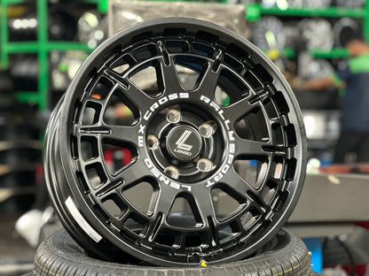 New 17X7.5 ET40 Lenso MX Ebola Rim (4 wheel) Matt Black 5X114.3