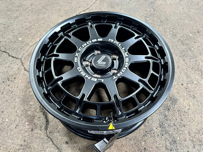 New 17X7.5 ET40 Lenso MX Ebola Rim (4 wheel) Matt Black 5X114.3