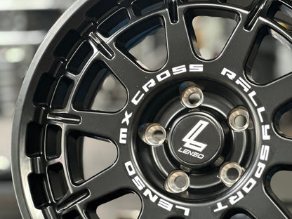 New 17X7.5 ET40 Lenso MX Ebola Rim (4 wheel) Matt Black 5X114.3