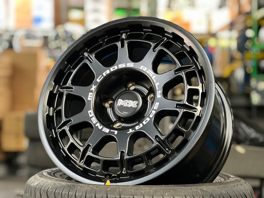 New 16X8 ET35 Lenso MX Ebola Rim (4 wheel) Matt Black 5X114.3