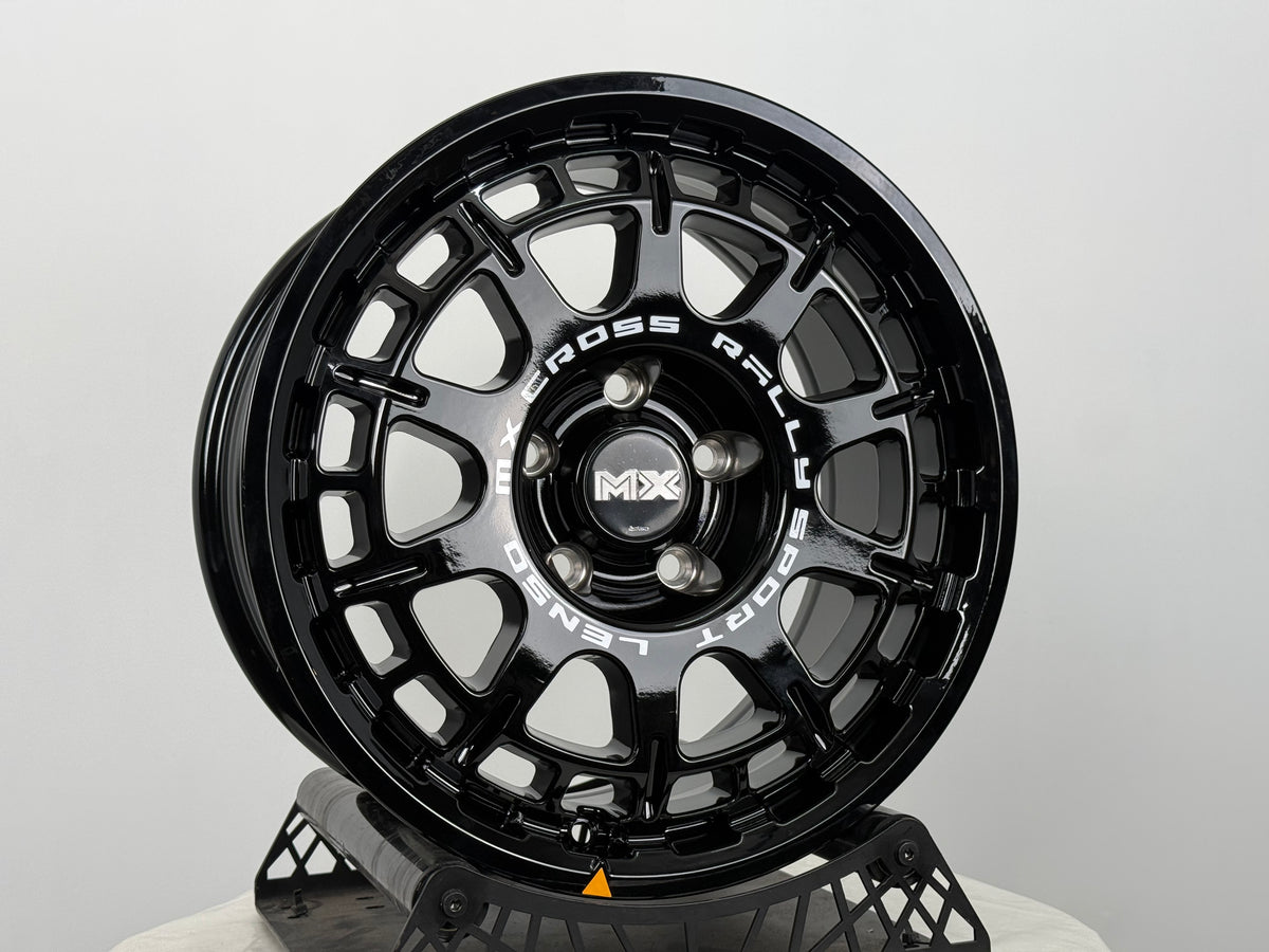 New 16X8 ET35 Lenso Ebola Rim (4 wheel) Gloss Black 5X114.3
