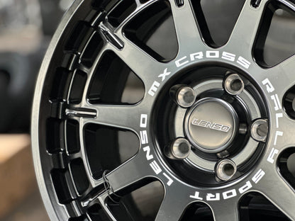 New 18X8 ET42 Lenso MX Ebola Rim (4 wheel) Matt Black 5X114.3