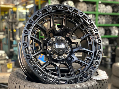 New 16X8.5 ET0 Lenso MX Gravel Rim (4 wheel) Matt Black 6X114.3